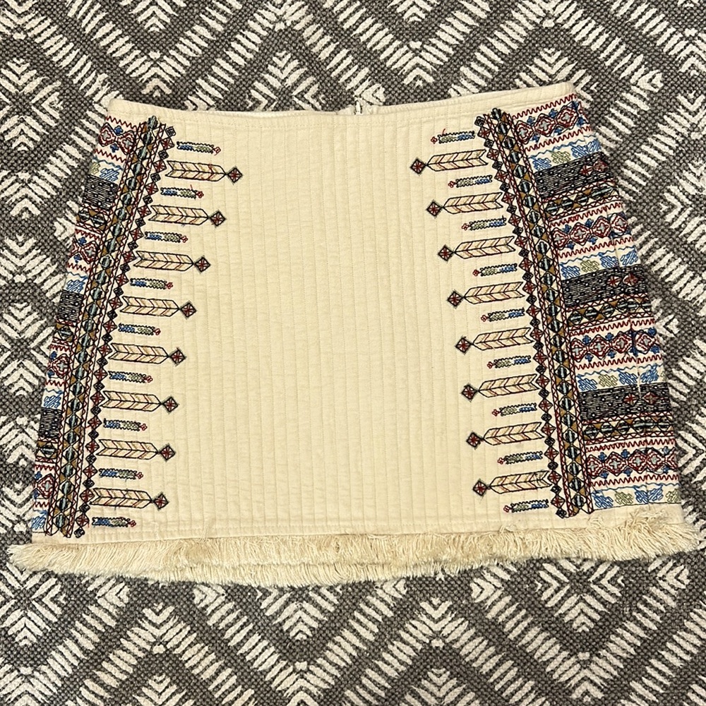 ZARA M TRAFALUC COLLECTION Indian made mini skirt with boho beautiful stitching